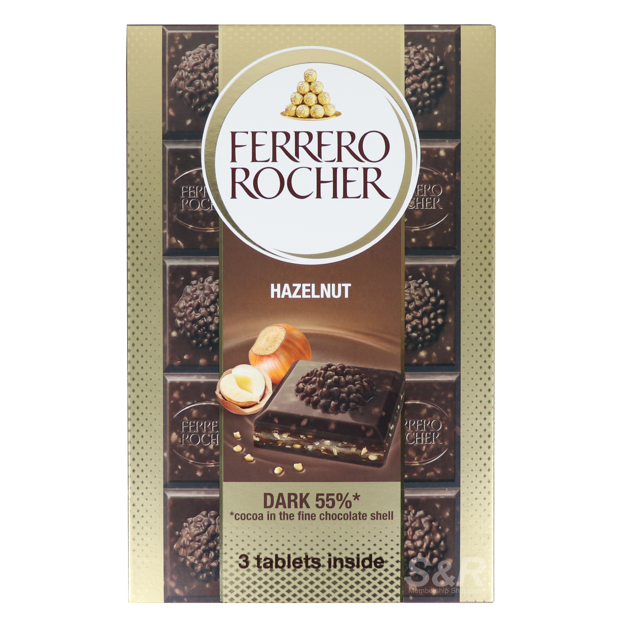 Ferrero Rocher Hazelnut Dark Chocolate 3x90g